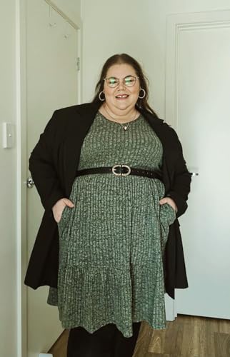 Image of RITERA Plus Size Dresses for Curvy Women Summer Spring Womens Dress V Neck Short Sleeve Casual Dress with Pockets XL-5XL