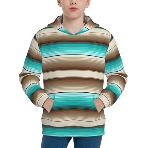 Mexican Serape Hoodie Youth Hooded Sweatshirt 3D Digital Printed With Pockets Tops3