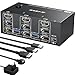 Produktbild Triple Monitore KVM Switch 2 Displayport + HDMI, 8K@60Hz KVM Switch 4K@144Hz, USB 3.0 KVM Switch 2 PC 3 Monitore, KVM Switch Displayport 1.4 + HDMI 2.1 für 2 PC Teilen Maus, Tastatur und 3 Monitore