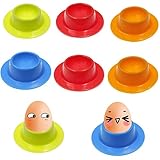 Paket beinhaltet: Eierbecher 8er-Set, Farbe: Rot, Grün, Blau und Orange, zwei für jede Farbe. Großartig für Kinder, Spaß für alle Altersgruppen. Größe: 85 * 25 mm.