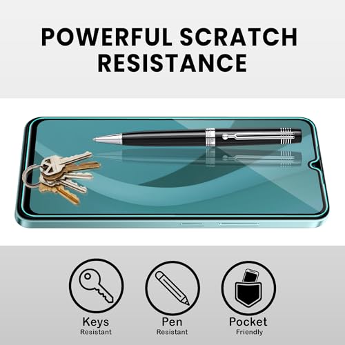 Image of ArmourPro Military Grade Matte Anti-Glare Tempered Glass Screen Protector for Poco C75 (6.88 Inch) With Installation Kit | Edge to Edge Coverage | Black (Pack of 2)