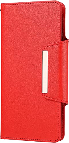 Étui portefeuille pour iPhone 14 Pro Max rouge de style élégant