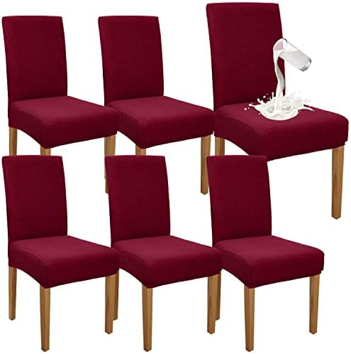 Granbest Premium Waterproof Dining Chair Covers Set of 4, Stretch High Back Chair Slipcovers for Dining Room, Washable Removable Chair Protector for Banquet, Kitchen, Party, Hotel (Grey, Pack of 4)