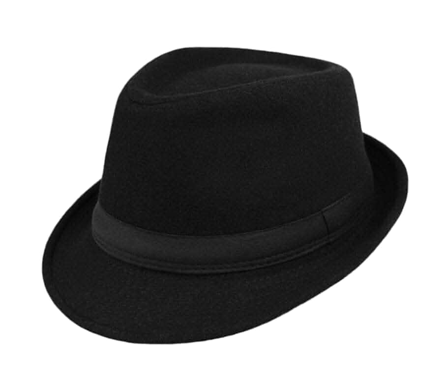 Men Classic Fedora-Hat Felt Manhattan-Gangster-Trilby with Band Unisex Women's Structured Trilby Fedora Hat(Size:S)
