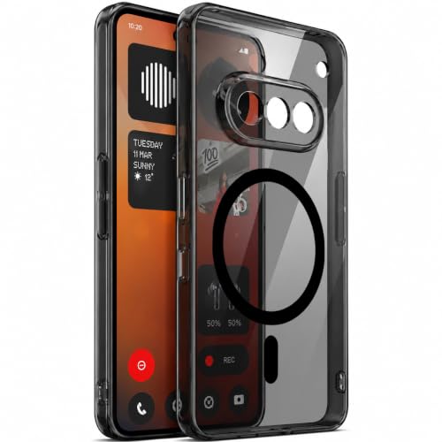 Image of Elzzi Anti Scratch Semi Translucent Cover for Nothing 3A Case, Premium PC + TPU Magnetic Phone Cases Drop Proof, Compatible with Magsafe Slim Never Yellowing Shockproof