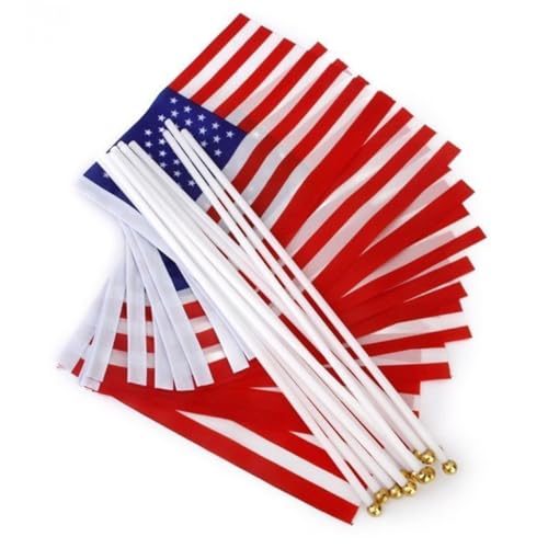 MERRYHAPY 100 peças bandeiras bandeira americana bandeira de mão vara bandeira americana mini bandei