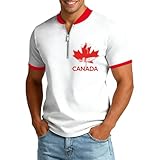 Grafik-T-Shirt mit patriotischem Kanada-Ahornblatt-Print, Kurzarm, lässiges T-Shirt, bequemes Oberteil Mischgewebe für den Alltag (White, S)
