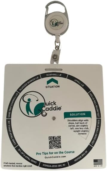 Miniatura 9 de Guía de supervivencia de tiro de golf, etiqueta para bolsa de golf con consejos profesionales para golf situacional, diseño de rueda giratoria