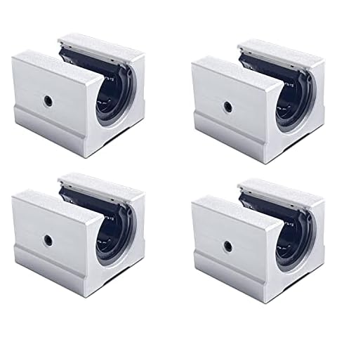 DEEPDREAM 4pcs SBR16UU Aluminum Block 16mm Linear Motion Ball Bearing Slide Block Match for SBR16 Linear Guide Rail Cover