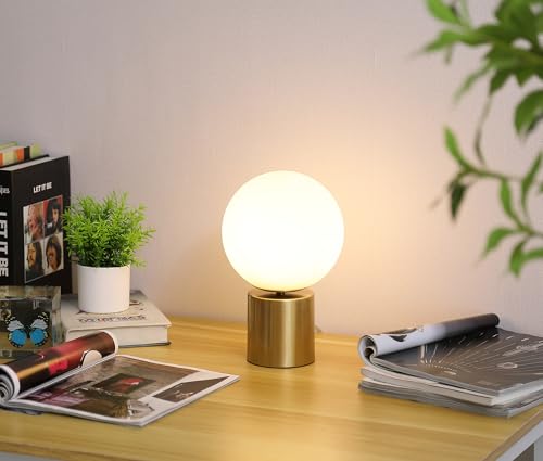 Table Lamp Nightstand Lamp Desk Lamp Gold White Glass - Image 3