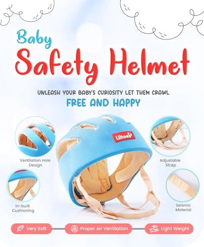 Image of Baby Safety Products Combo | LILTOES Baby Head Protector + Edge Guard + Cabinet Lock for Safety of Kids 6M to 3 Years | Baby Safety Helmet with Corner Guard Protection (Sky Blue+Corner+Cabinet)