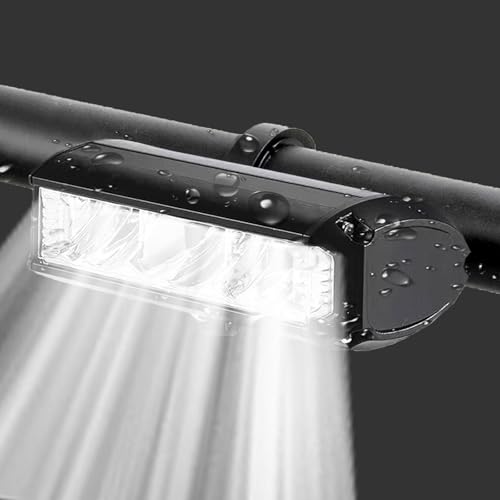 4000Mah Bike Lights for Night Riding, 3000LM Bicycle Headlight Wide Beam, Rechargeable Front Bike Lights Set, Waterproof IP65 Led Light Bar with Power Bank Mode for Adult Kid Mountain