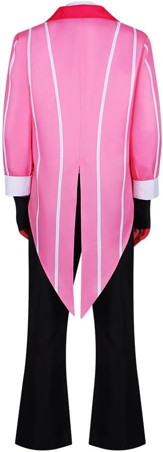 AwwwCos Men's Cosplay Costume Gothic Striped Tailcoat Pants with Gloves for Halloween Themed Party