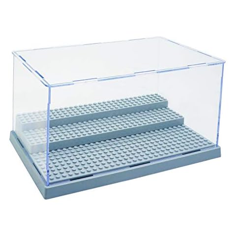 Minifigures Display Case for Brick Building Block, Toys Model Acrylic Display Box, Perspex Dustproof Showcase, Suitable for Lego Minifigures (GRAY) Cover
