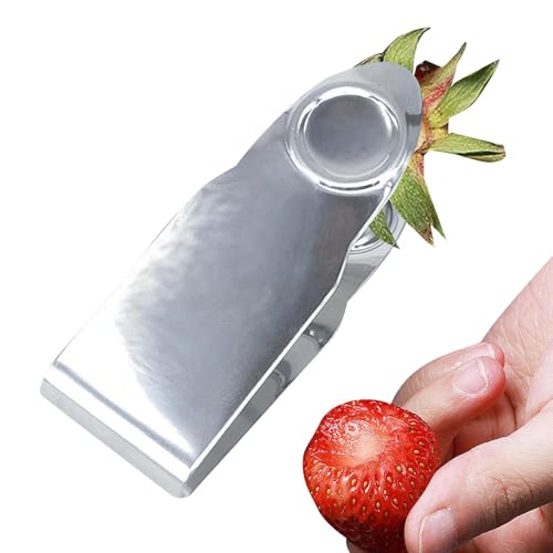 Deshuesador De Tallo De Fresa – Descortizador De Tomates Cereza, Deshuesador De Frutas Portátil | Recolector De Tallos De Frutas De Acero Inoxidable, Gadgets De Cocina Para Frutas Fresas, Cerezas, Tom