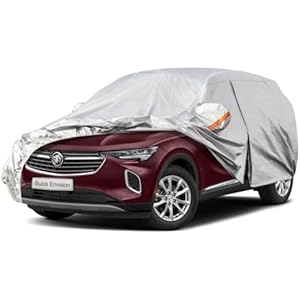 Kayme 6 Layers SUV Car Cover Custom Fit for Buick Envision (2015-2025) Waterproof All Weather for Automobiles, Outdoor Full Cover Rain Sun UV Protection.Silver