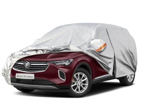 Image of Kayme 6 Layers SUV Car Cover Custom Fit for Buick Envision (2015-2025) Waterproof All Weather for Automobiles, Outdoor Full Cover Rain Sun UV Protection.Silver