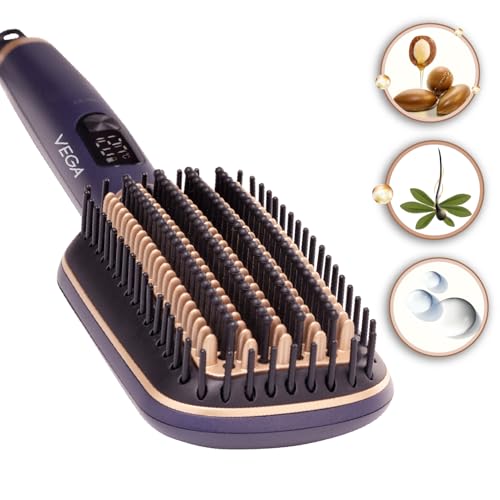 Vega LitStyle L1 Hair Straightener Brush for Women with Triple Ca...