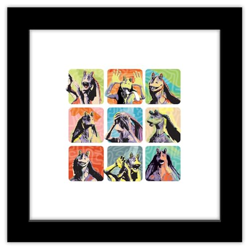 Trends International Gallery Pops Star Wars: The Phantom Menace - Jar Jar Binks Pop Art Wall Art, 12" x 12" Gallery Pops Wall Art, Black Framed Version
