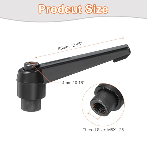 Image of uxcell 2Pcs M8 Adjustable Knobs Handle Female Thread Push Button Ratchet Quick Release Locking Rotating Bolt for Lathe Machinery, Black