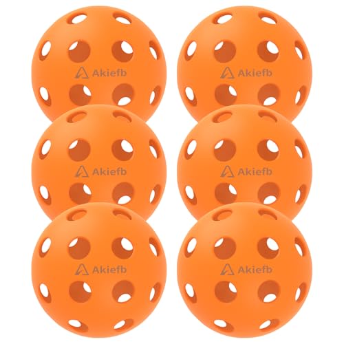 Akiefb Pro-Grade 40-Hole Outdoor Pickleball Balls （6Pack）- Pro-Player Tested with Wind-Resistant...