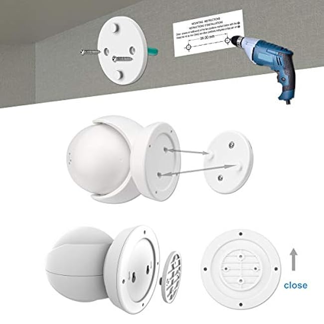 HONWELL Battery Operated Motion Sensor Light Outdoor Wireless Waterproof Spotlight Motion Detector Security Light, Light Sensor Auto On Off for Porch Stair Hallway Garage Wall Shed House Door (1Piece)