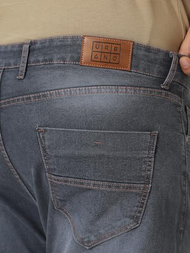 Image of Urbano Plus Men Mid Rise Regular Fit Washed Jeans Stretchable