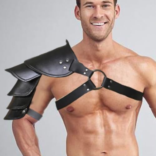 Pauldron armure épaule viking cuir PU réglable vintage déguisement halloween cosplay - 5