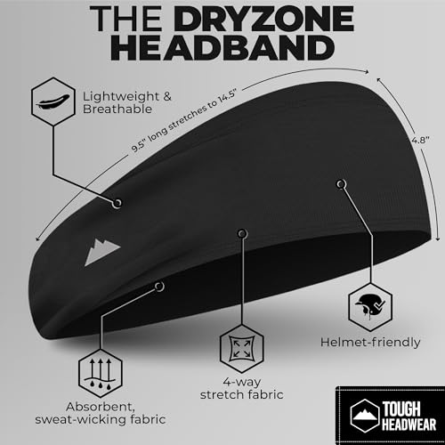 Image of Tough Headwear Tough Outfitters Headband for Men - Mens Headbands - Working Out Sports Performance Head Bands - Athletic Cycling Running Sweat Band, Football Headbands - Sweat Bands Men /Women