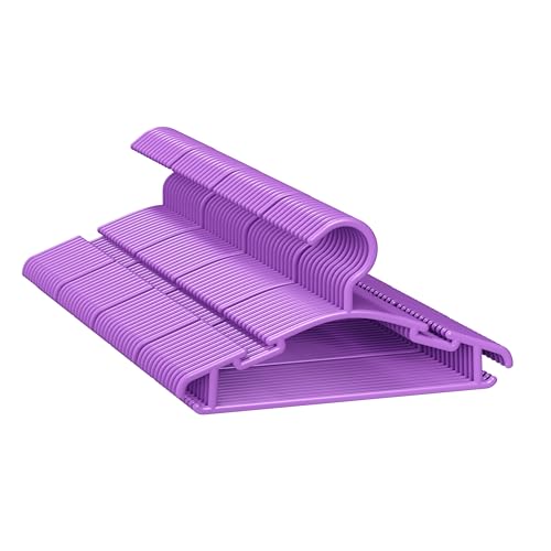 Image of GoodtoU Kids Plastic Hangers 50 Pack Baby Clothes Hangers for Closet Toddler Infant Nursery Child Small Children (Purple)