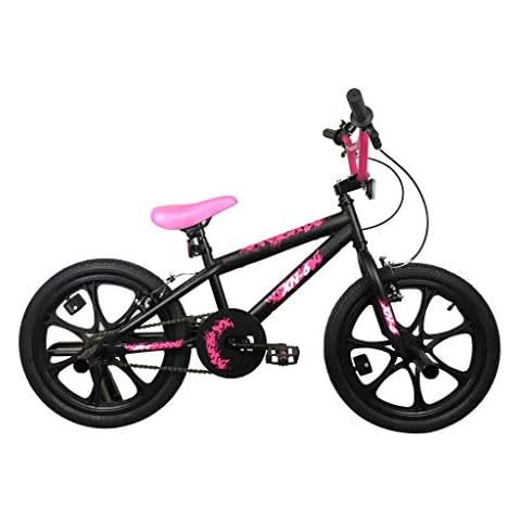 XN-6-18 Kids Freestyle BMX Bike in Black/Pink Cover