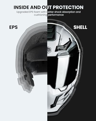 Image of ILM Motorcycle Helmets for Adult Men Women Full Face DOT ECE Powersports Dual Visor Street Racing Helmet with Pinlock Cascos para Motos Model MF509 (Cyborg Gray, L)