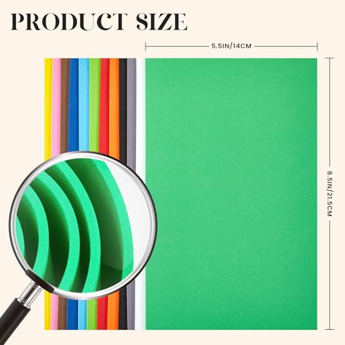 Image of MEARCOOH Foam Sheets Crafts 8.5''x5.5'' Inch for Crafts Project Scrapbooking DIY Cosplay Multicolor 12PCS