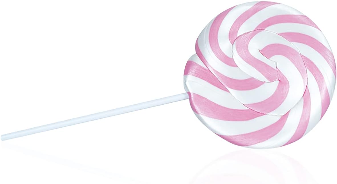 Large Lollipops - Swirly Lollies - Rainbow Lollipops - Lolly - 100g - 1 Lollipop (Pink & White - Strawberry)