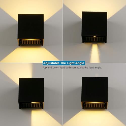 Image of JACKAL 12 Watt Warm White LED Outdoor Wall Lights, Gate Lights Waterproof (2 Ways) - Fancy Exterior Wall Mounted Light, Wall Lamp | IP65 Grade Waterproof Aluminium Body - 6 Months Warranty
