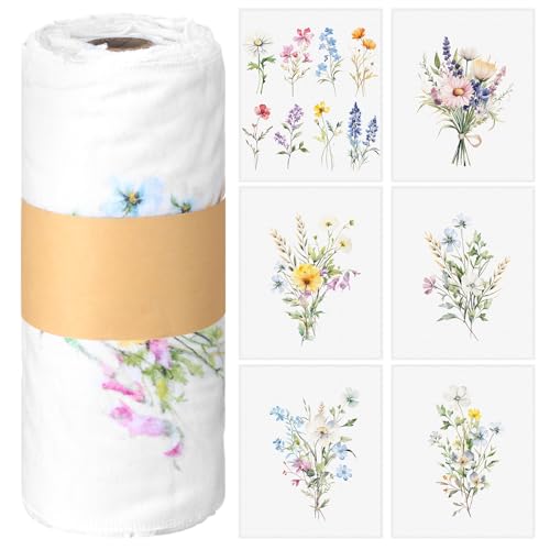 Noveread 36 Pack Wildflower Reusable Cleaning Cloths Washable Cotton Kitchen Towels for Home(Multicolor)