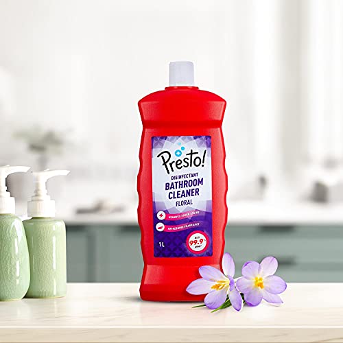 Image of Toilet Cleaner - 1 L (Pack of 2) Amazon Brand - Presto! Bathroom Cleaner, Floral, 1L
