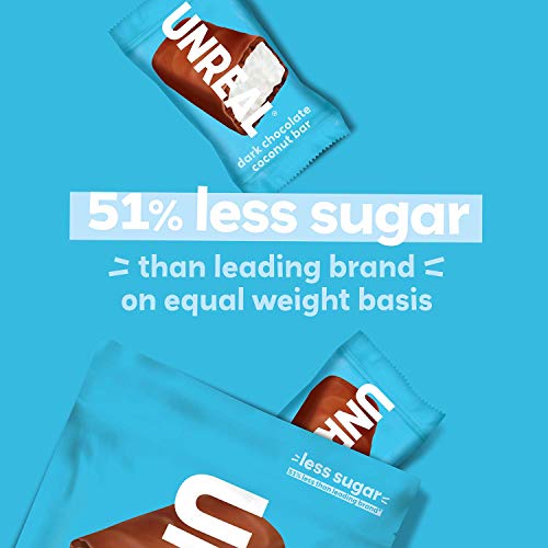 Unreal Dark Chocolate Coconut Bars | 3G Sugar | Certified Vegan, Gluten Free, Fair Trade, Non-Gmo | No Sugar Alcohols Or Soy | Pack Of 6 #TOP2