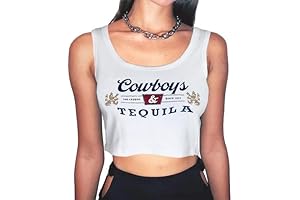 Cowboys & Tequila The Legend & Since 1873 Women's Short Sleeve Cotton Crop Top