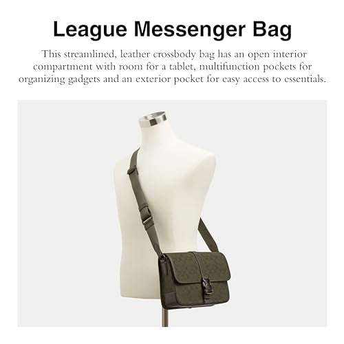 Coach Mens League Messenger Bag, Army Green, One Size - image 2