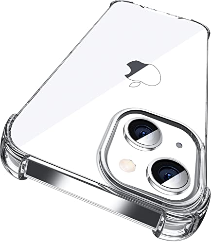 ORIbox for iPhone 14/13 Case with 4 Corners Shockproof Protection, Clear Case for Women Men, Kids