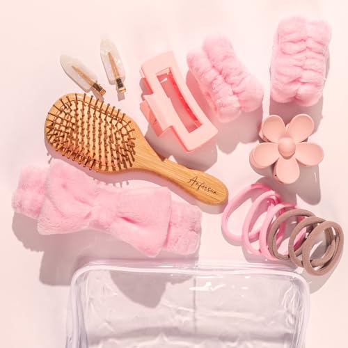 Teen Girl Gifts Trendy Stuff, Valentines Day Gifts for Her, Galentines Day Gifts, Spa Headband Wristband Set - Headband for Washing Face,Facial Mask,Makeup and Skin Care,Gifts for Women