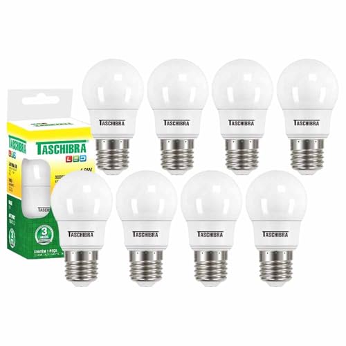 Kit 8 Lâmpada Led Tkl 30 4,9w E27 3000k Taschibra Abajur