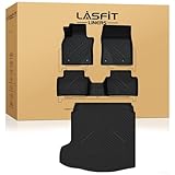 LASFIT Floor Mats & Cargo Liner Fit for Mazda 3 2025 2024 2023 2022 2021 2020 2019(Only Fits Sedan Models) All Weather TPE Floor Liners Front & Rear Row Full Set Accessories - Black