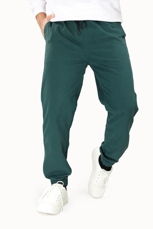 Image of UNOseven Boys Cotton Jogger Pant - Slim Fit - Teal Green - Size XL