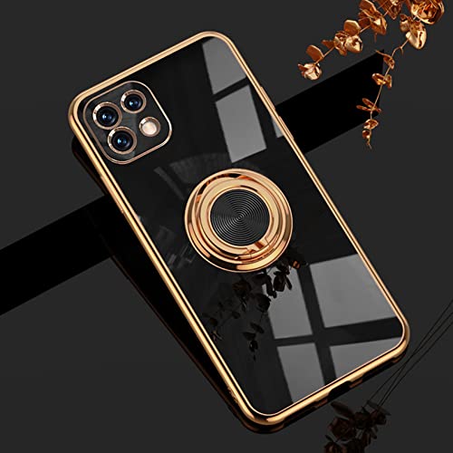 Dclbo Hülle für Samsung Galaxy A22 5G, Handyhülle Silikon TPU Case Weich Bunt Stoßfest Dünn Cover Hülle mit Ring Halterung Ständer Magnet Autohalterung Schutzhülle für Samsung Galaxy A22 5G-Schwarz Cover