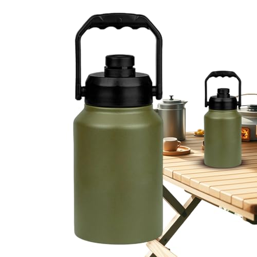 Cubo De Hielo Aislante con Tapa,Cubo Almacenamiento Hielo 2 litros con Asa - Botella Portátil Térmica para Acampada/Picnic/Playa/Piscina/Jardín/Viajes