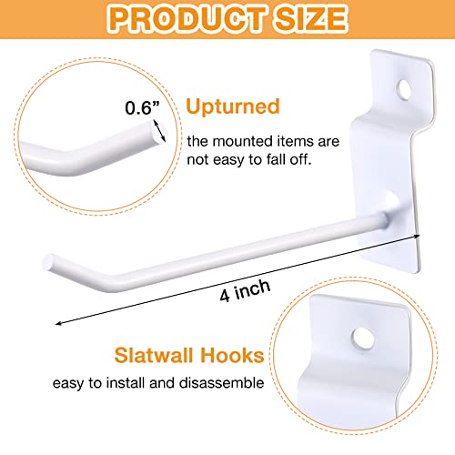 Moxweyeni DD0811 100 Pack Slatwall Hooks Slatwall Accessories Slat Wall Hanging Hooks Slat Board Hooks Slat Hangers Pegboard Gridwall Hook Display Hook thumb #1