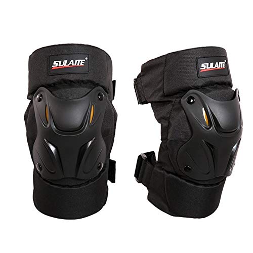 Protective - Rodilleras protectoras para motocross y carreras (1 par), color negro