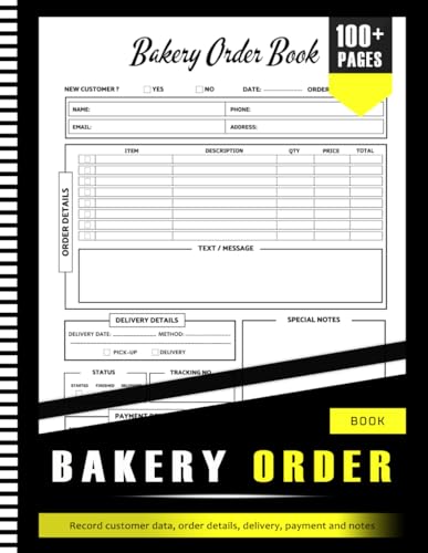 Cake Order Form Book And Baking Essentials For Home Bakery